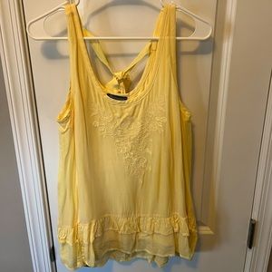 Democracy soft yellow tank with ruffle & bow detail - S